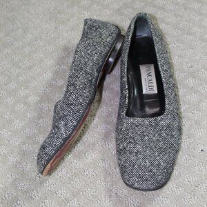 Pancaldi Women's Sz 8.5B Black and White Tweed Shoes